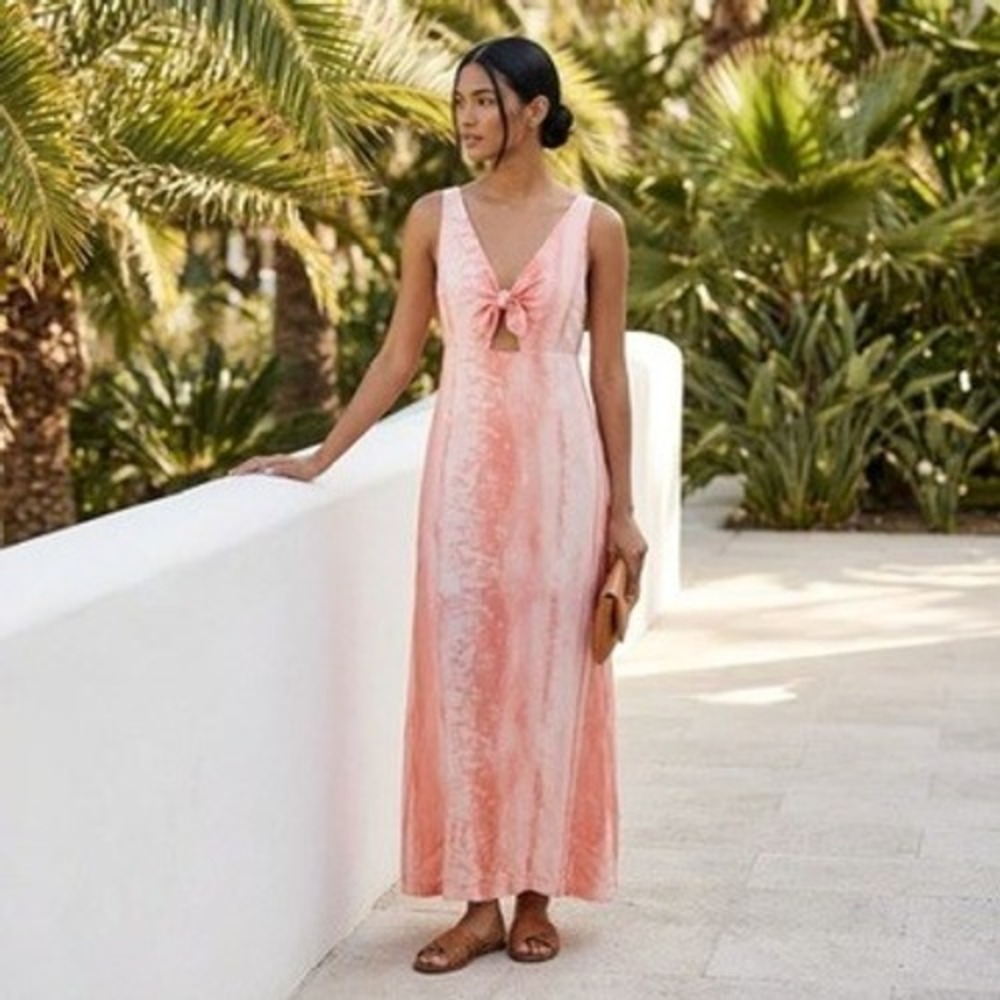 Travis Mathew Maxi Dress Womens L Front Keyhole City to Shore